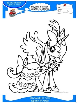 Çocuklar İçin My Little Poni Boyama Sayfaları 